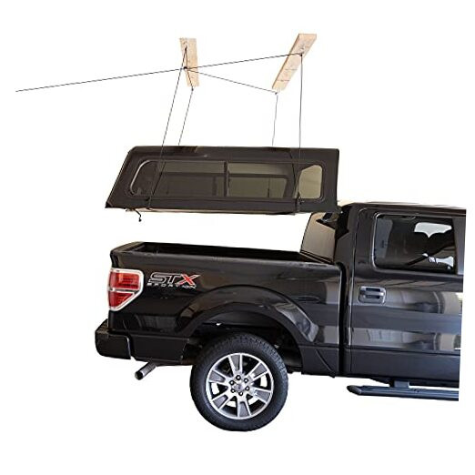- Truck Cap Overhead Garage Storage Hoist, Self-Leveling, Safe Anti-Drop