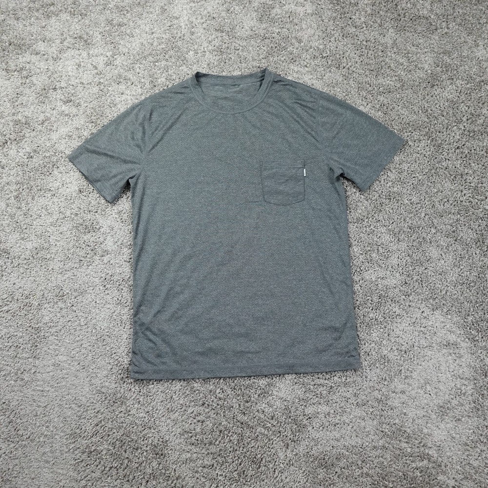 Vuori Strato Tech Tee Men's Performance Stretch Gym Shirt Medium Gray Activewear