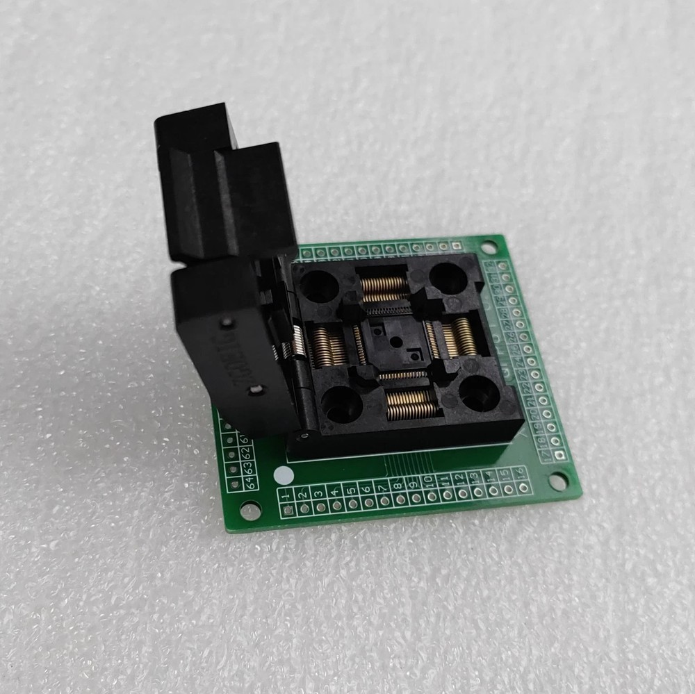 1PC Pitch 0.5mm IC Programmer Adapter Test Socket QFP64 TQFP64 to DIP64