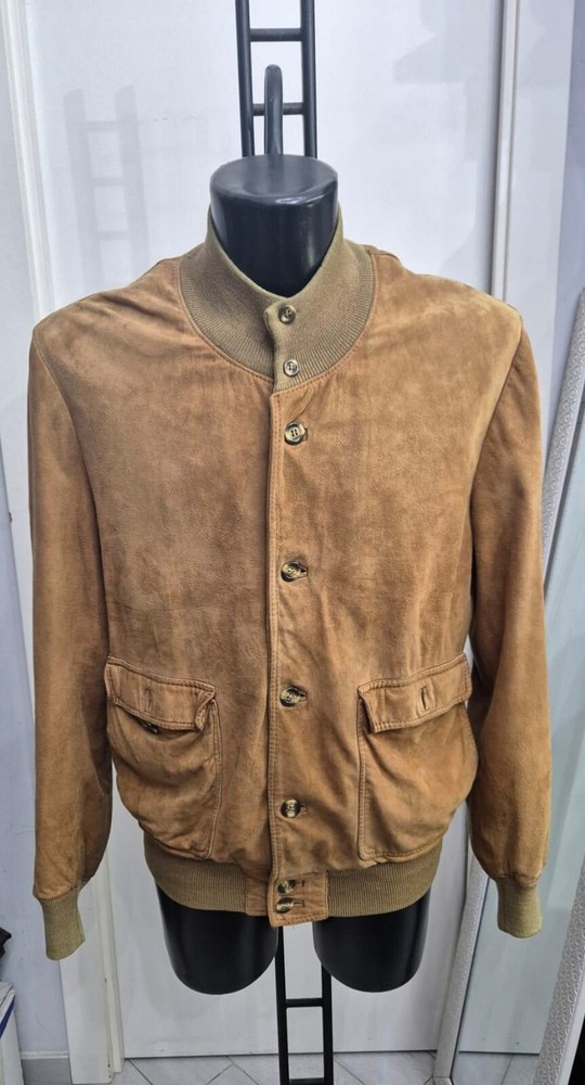 Real Leather Jacket Genuine Leather Used Man Size L Brown XYR733L