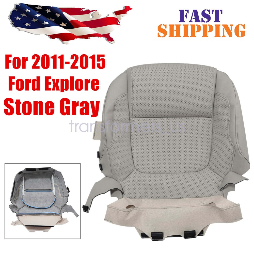 For 2011-2015 Ford Explorer Limited Driver Bottom Seat Cover Stone Light Gray
