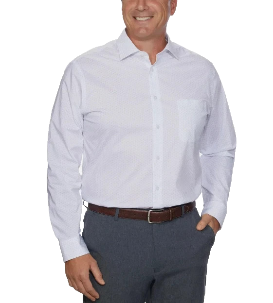 Calvin Klein Men's Wrinkle Free Dress Shirt  White  Size L (16-16.5-34/35)