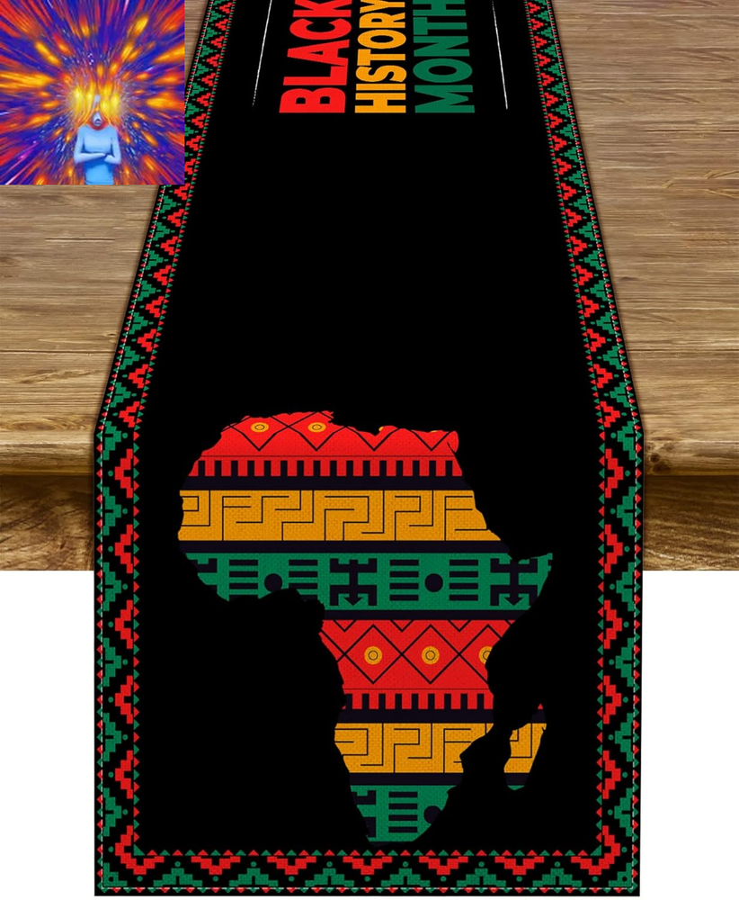 Black History Month Table Runner African American Afro Festival Holiday Kitchen