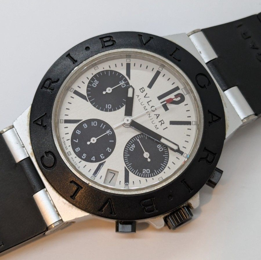 BVLGARI aluminum AC38TA Date Chronograph Automatic Men's Watch from JP