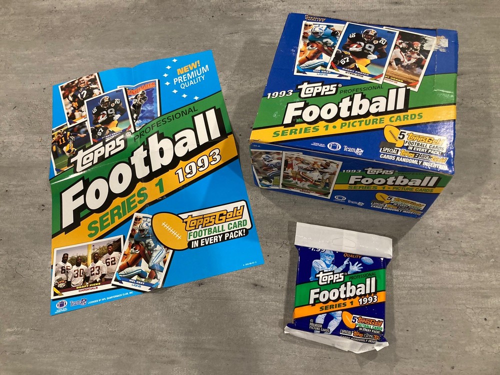 1993 Topps Football Series 1 Jumbo Box - 24 Sealed Packs & Bonus Poster