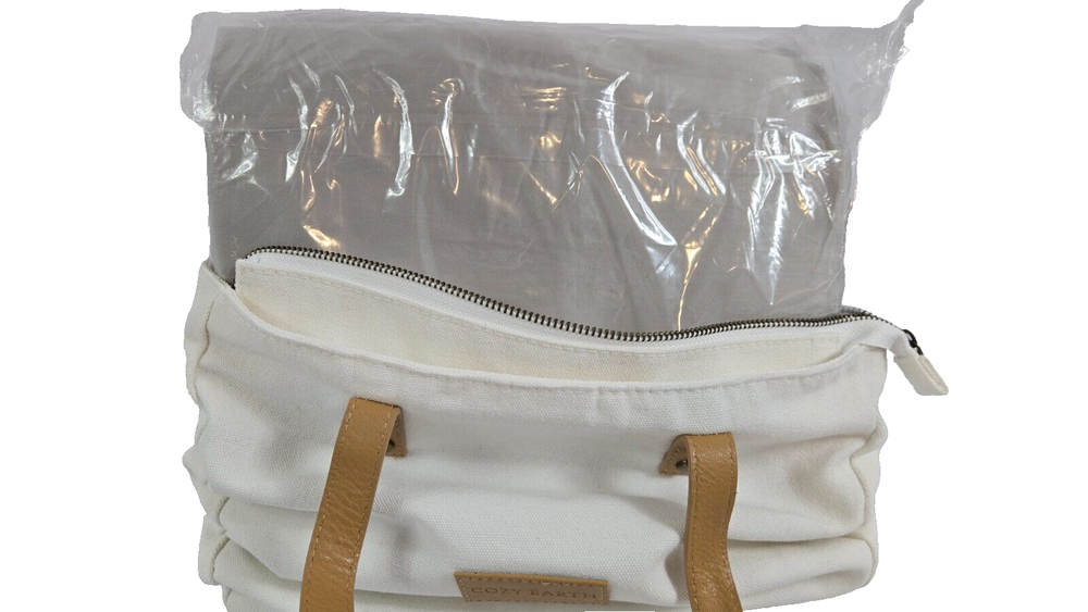 New Cozy Earth Bamboo Queen Light Grey Fitted Sheet with Canvas Bag