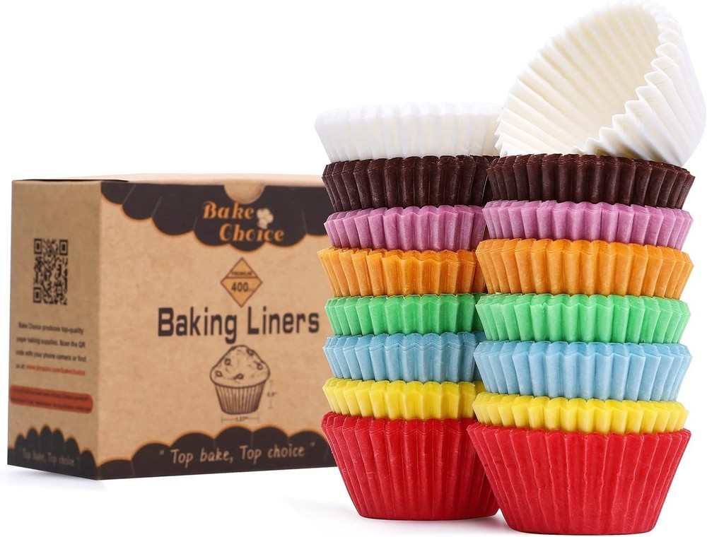 400pcs Rainbow Mini cupcake liners for baking parchment mini muffin liners