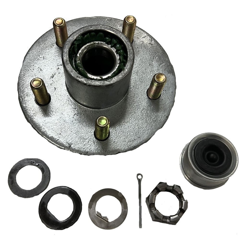 Trailer Wheel Hub Pre-Greased Complete Kit Galvanized 5 Lug (4.5) 84 3500lb