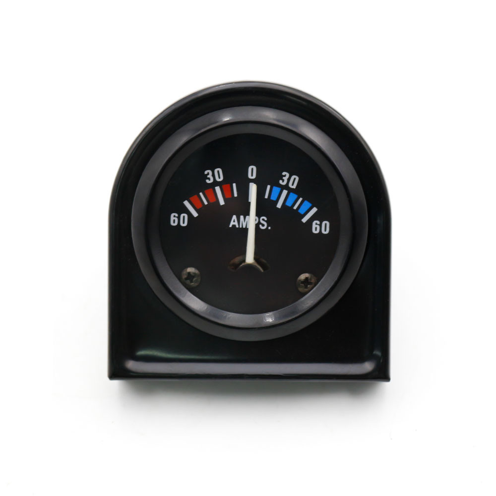 52mm LED Boat Amp Meter Gauge 60-0-60A 12V Universal Black