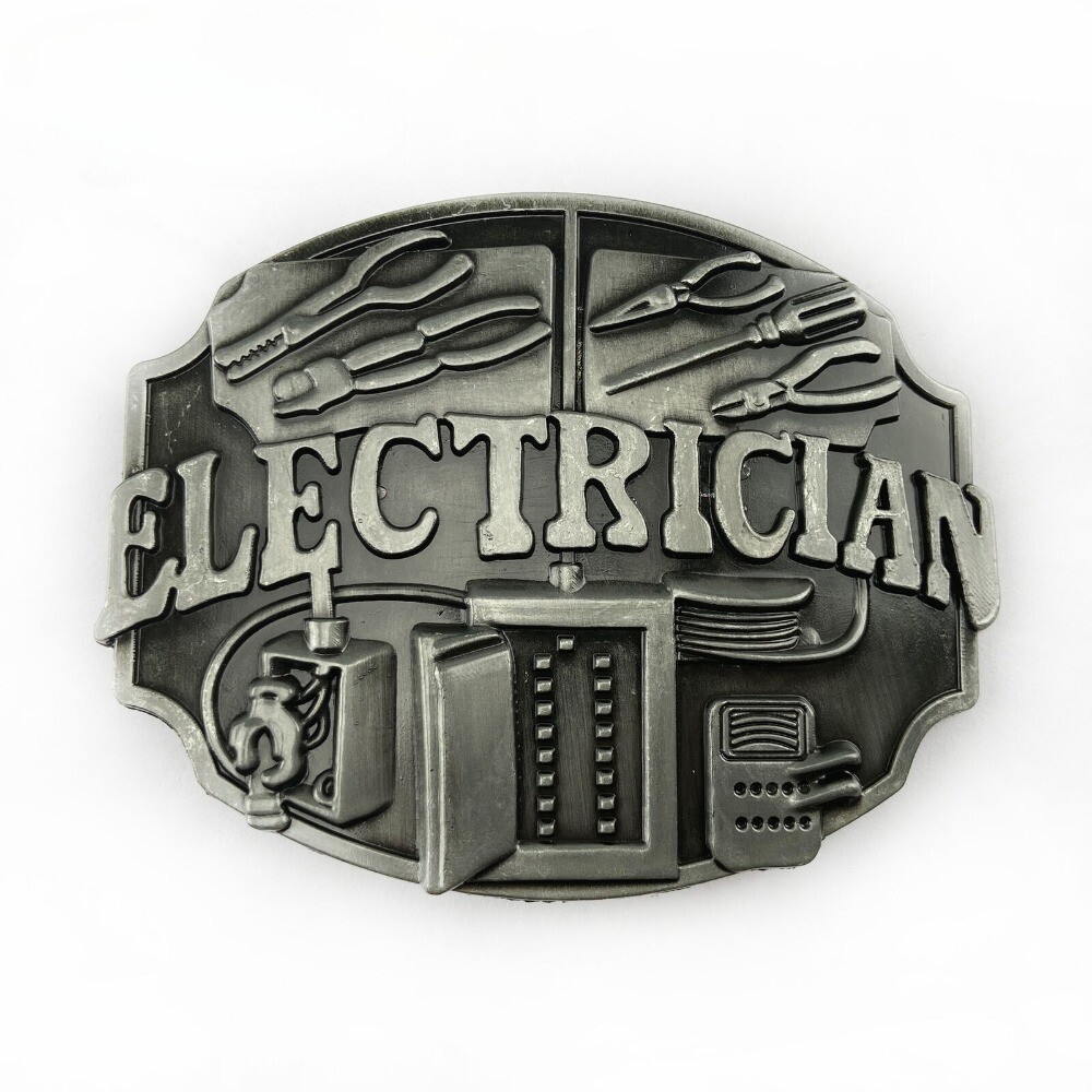 Western Belt Buckle for Men & Women Cowboy Vintage Style Wear - Electrician