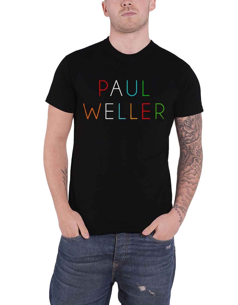 Paul Weller Multicolor Logo True Meanings Official Men's Black T-Shirt Size Available Now