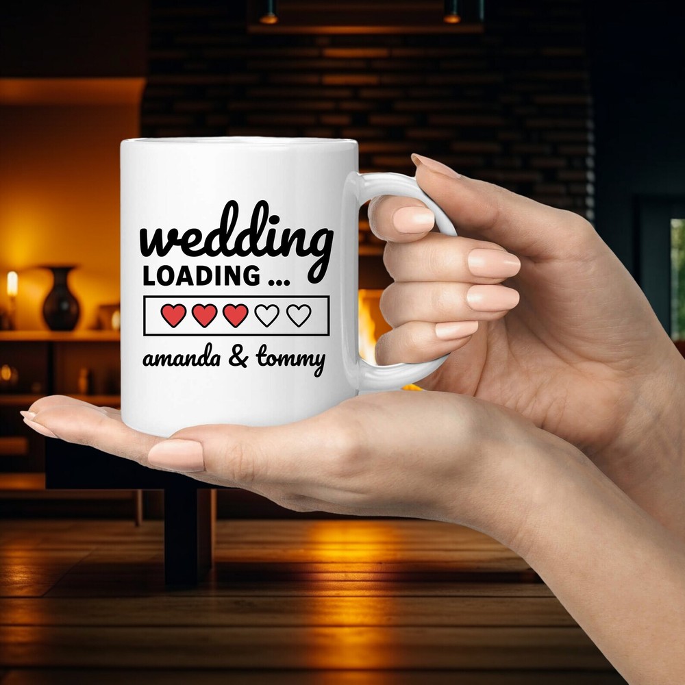 Custom Engraved Couple Mugs for Wedding Anniversary Valentine's Day Gifts  