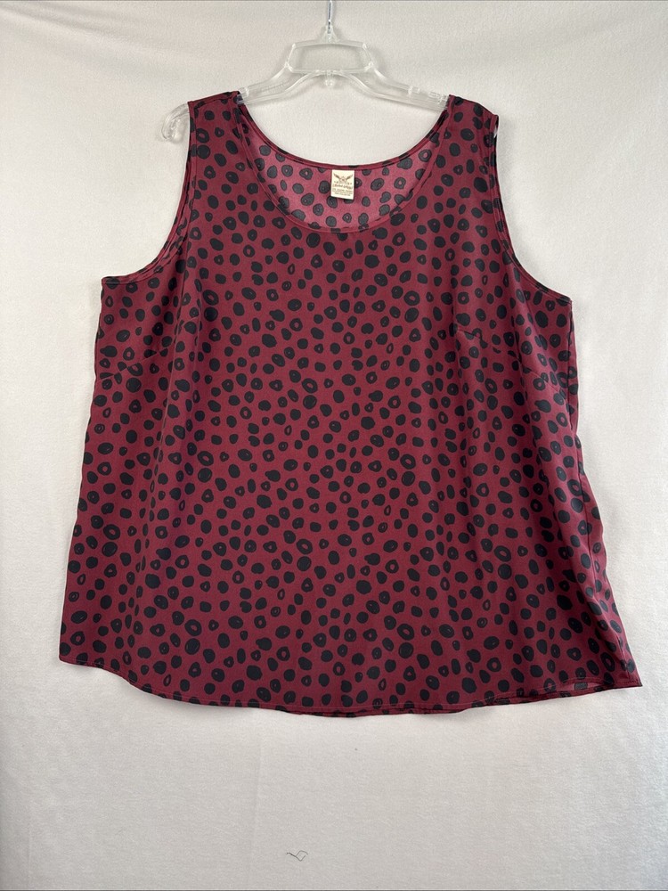 Faded Glory Women’s 3X Sleeveless Chiffon Top Animal Print Layering Fall Colors