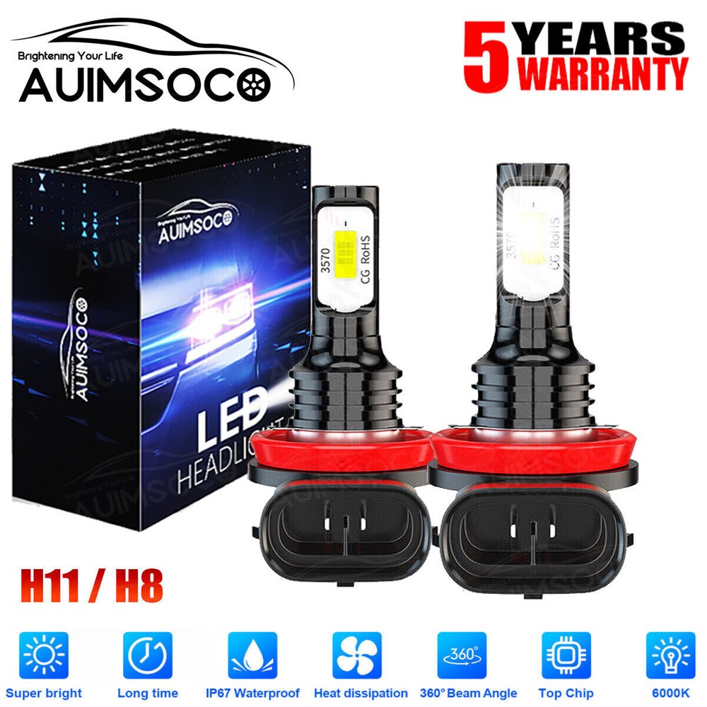 For Honda Accord 2008-2015 Coupe 2-Door LED Headlights Bulbs Low Beam 6000K Kits