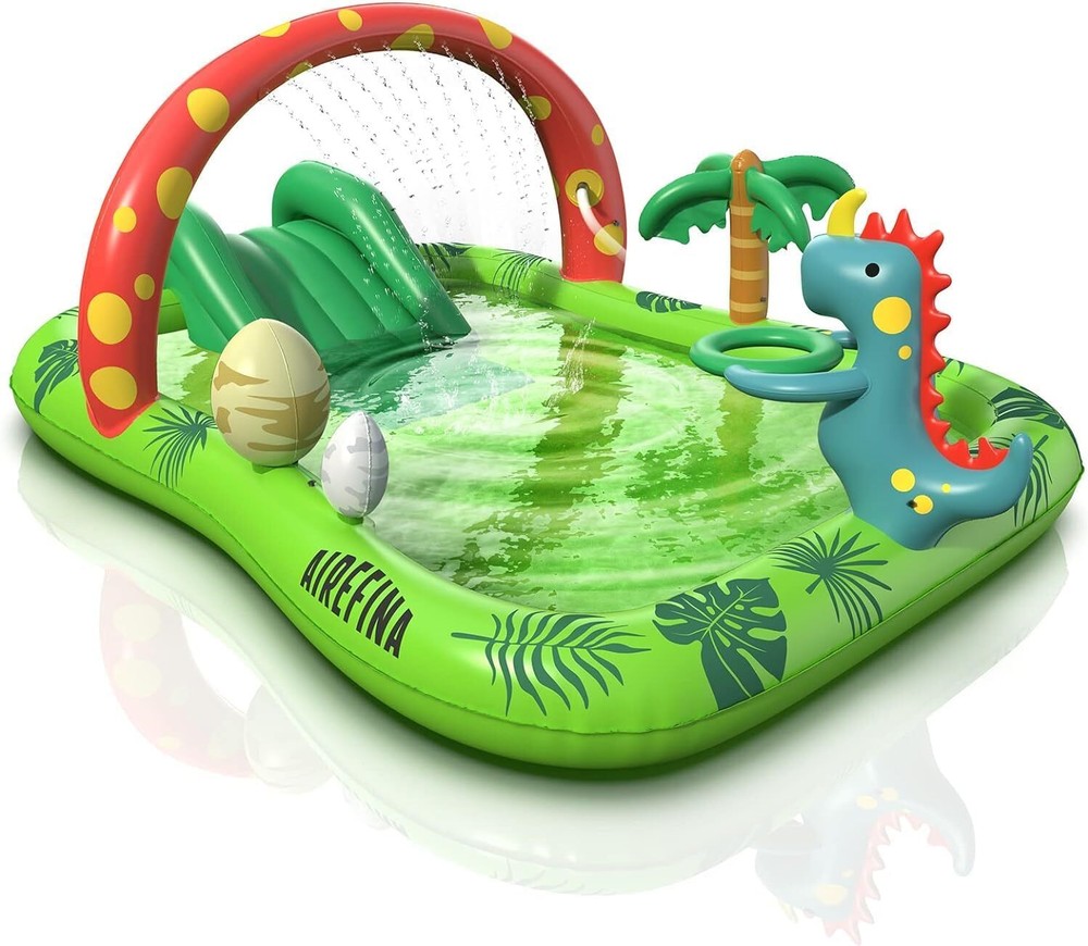 Airefina Dino Planet Inflatable Kids Play Center Pool for Outdoor Fun