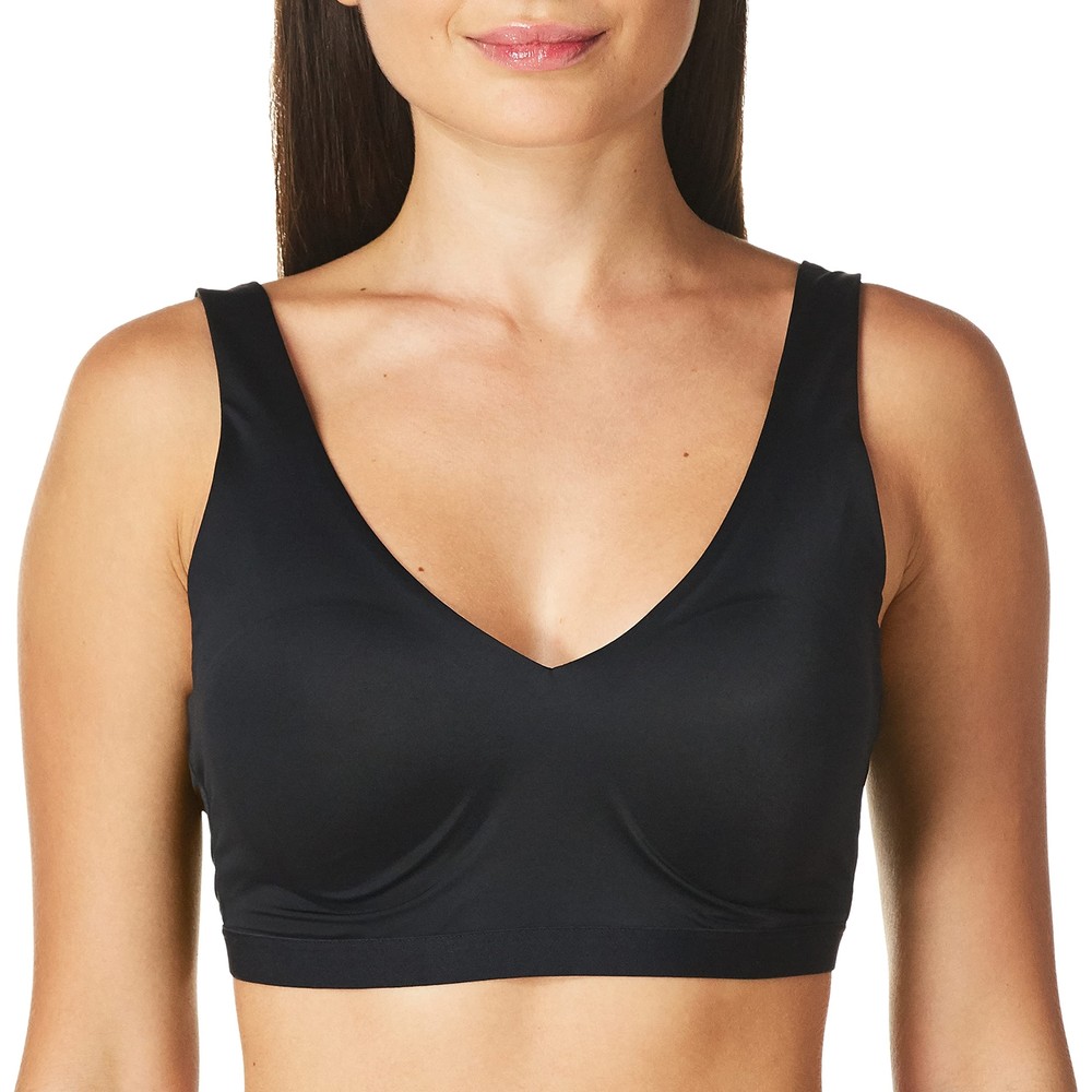 Warner Womens Super Soft Wireless Lined Comfort Bra Black XL