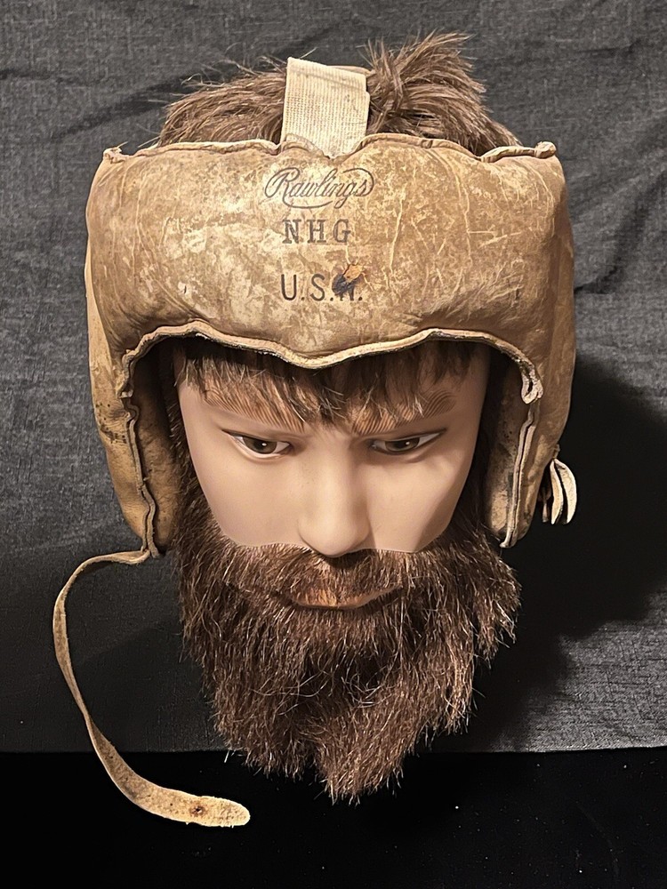 1940's Rawlings NHG United States Navy Leather Boxing Protective Gear Headgear