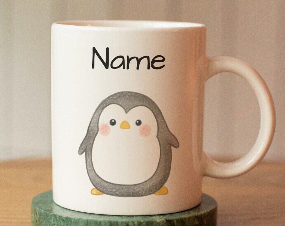 Custom Penguin Mug with Name - Kids' Personalized Cup Gift