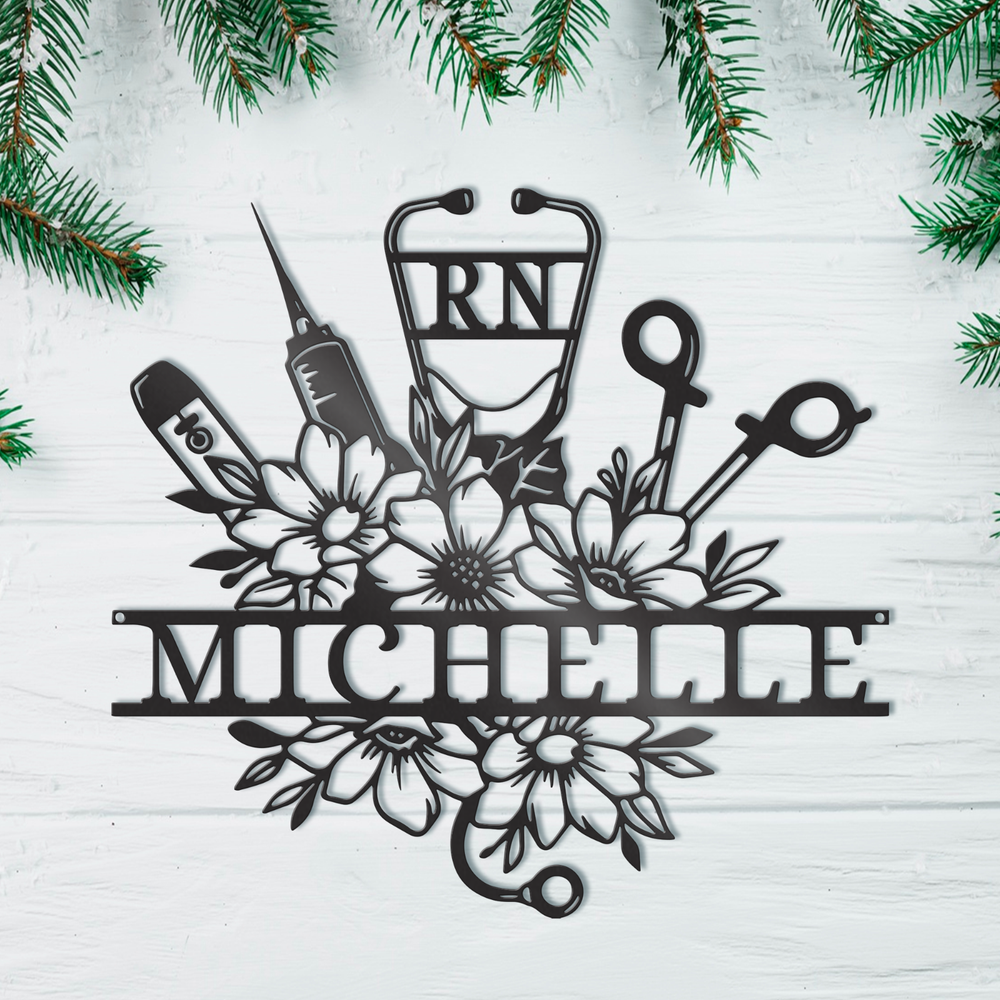 Personalised Nurse Metal Sign, Custom Nurse Name Sign, RN Gifts, Nurse Gifts
