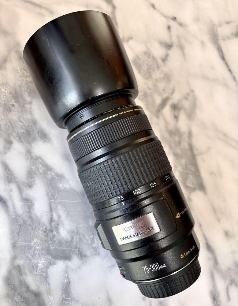 Canon EF 75-300mm F4-5.6 USM IS Telephoto Zoom Lens Pre-Owned
