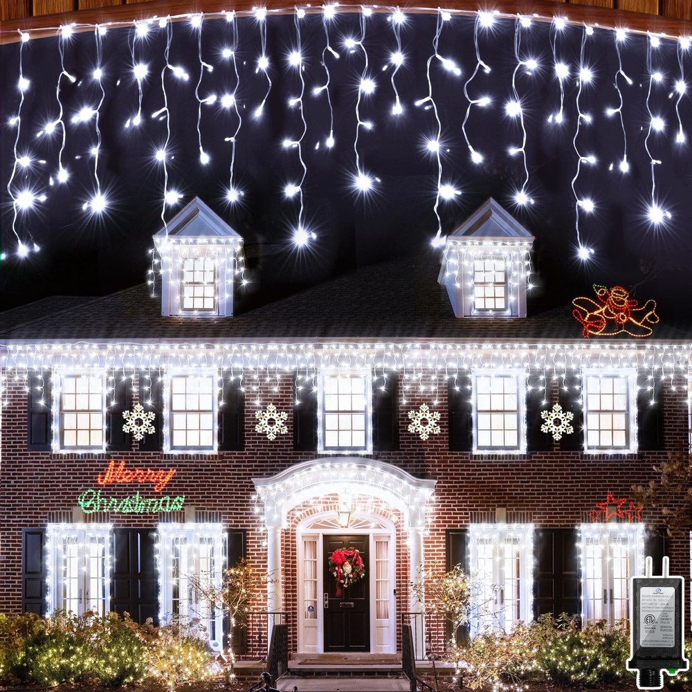 80ft 792 LED Fairy String Lights with 176 Drops and 8 Lighting Modes for Christmas Decor