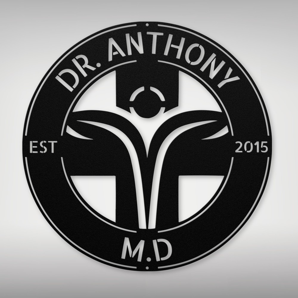 Personalized Health Care Hospital Metal Wall Art Sign Custom Doctor Logo Signs