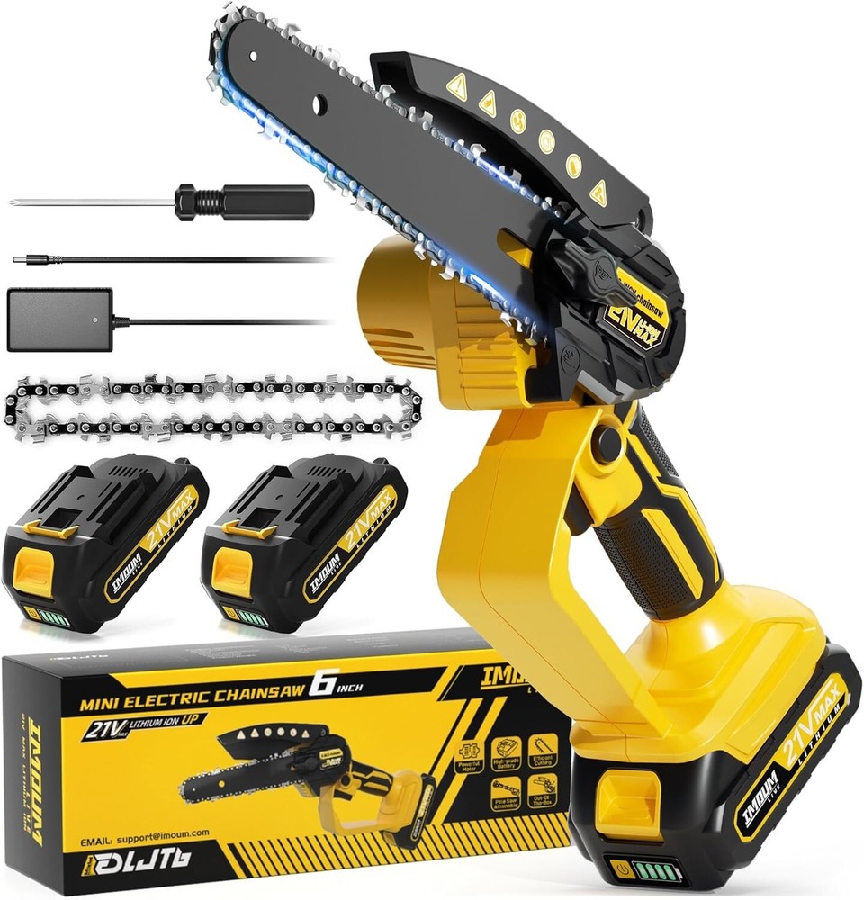 21V Max Cordless Mini Chainsaw 6-Inch Handheld Pruning Saw