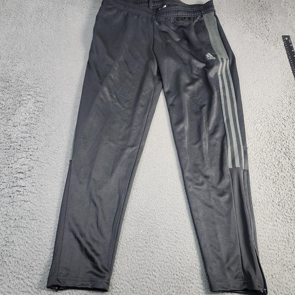 Adidas Pants Mens Large Black AEROREADY Track 3-Stripes Ankle Zip Athletic