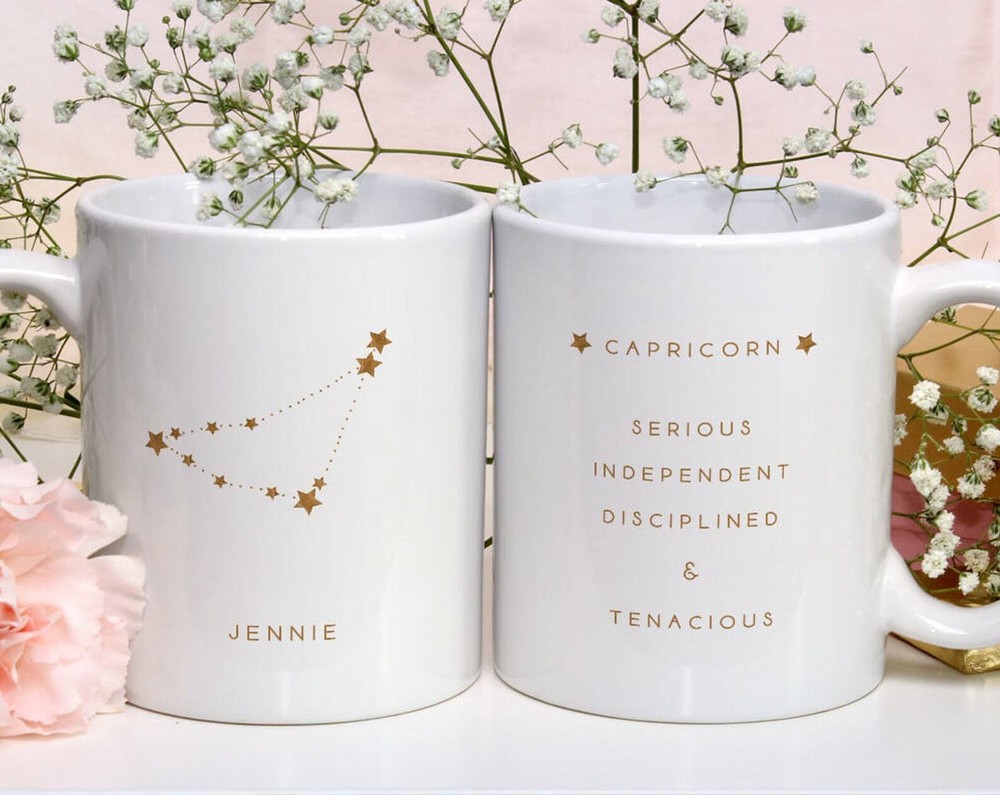 Capricorn Gifts Zodiac Sign Ceramic Mug December January Birthday Gift For Him