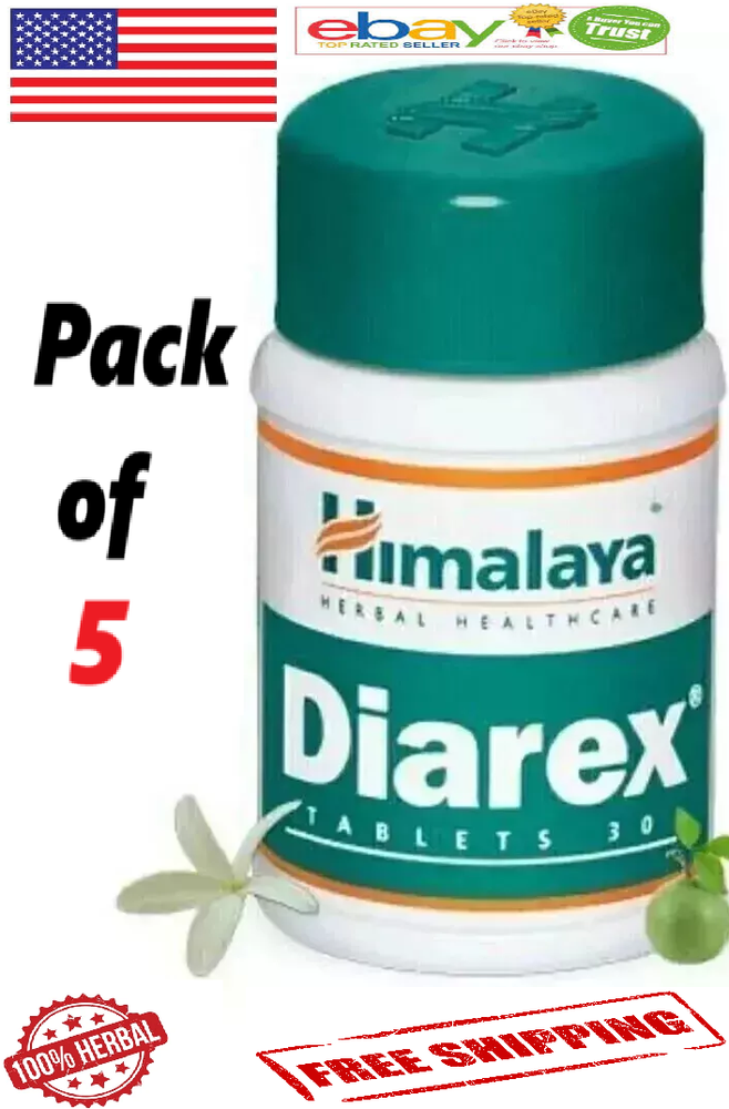 5-Pack Himalaya Herbal Diarex for Anti-Diarrhea Relief Free Shipping 150 Tabs