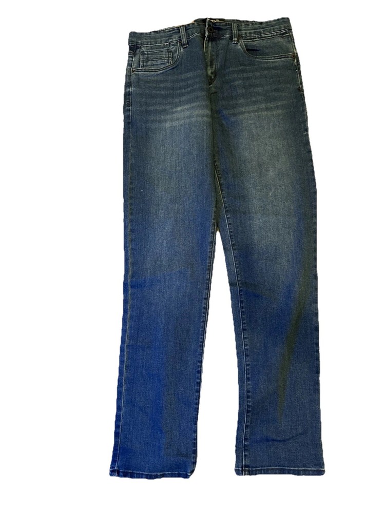 KENNETH COLE JEANS Blue Wash Straight Fit Stretch Denim Jeans 32 W 34 L