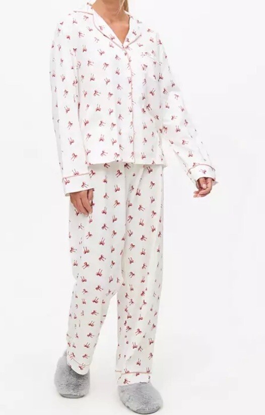 Sainsbury TU Christmas Xmas Viral Bow PJ Set Top And Bottom