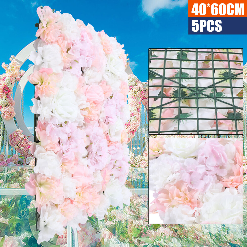 5X 3D Artificial Flower Panels Floral Wedding Photography Backdrop Party Decor