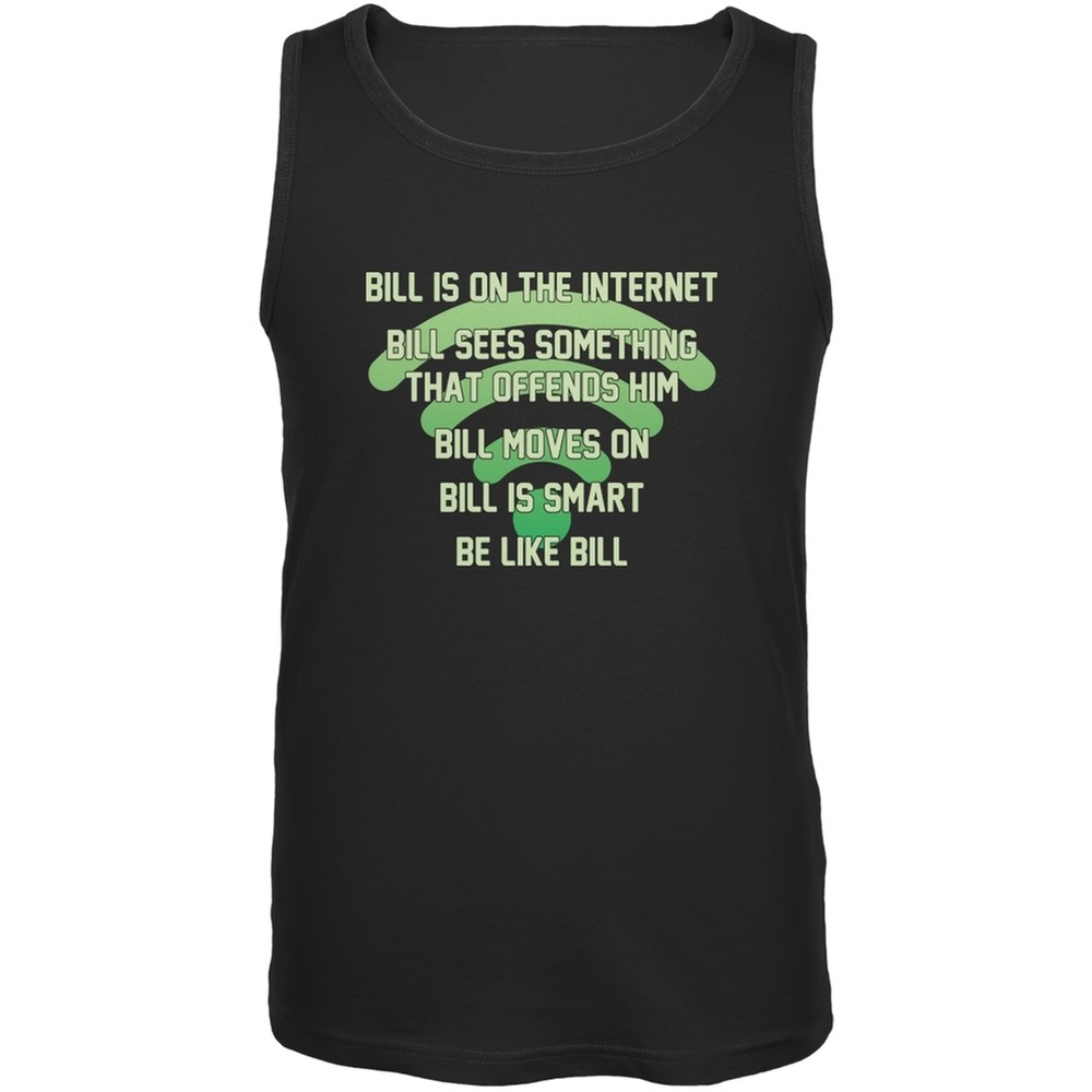 Smart Black Adult Tank Top - Internet Bill Offended Design  