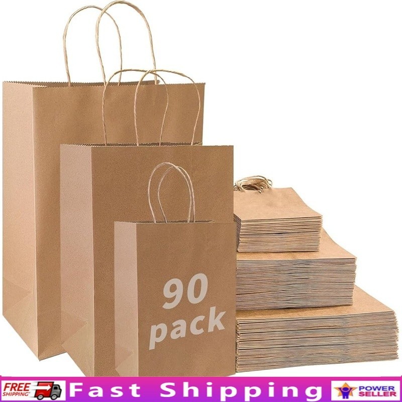 Kraft Paper Bags Assorted Sizes Sturdy Gift Bags Retail Shopping Supplies New