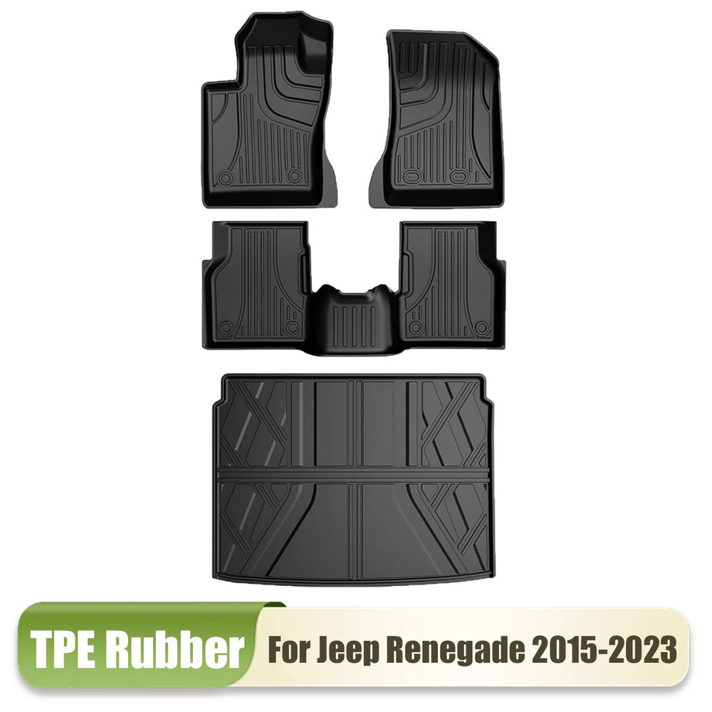 For Jeep Renegade 2015-2023 Car Floor Mats & Trunk Mat Cargo Liners All Weather