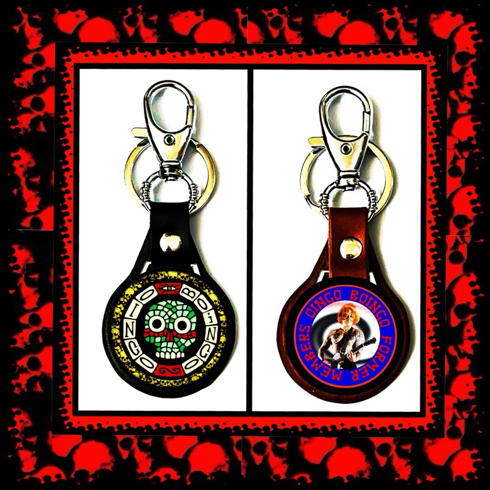 OINGO BOINGO TWO LEATHER KEYCHAINS COLLECTION 🇺🇸 CONCERT GOODS 👍🏻