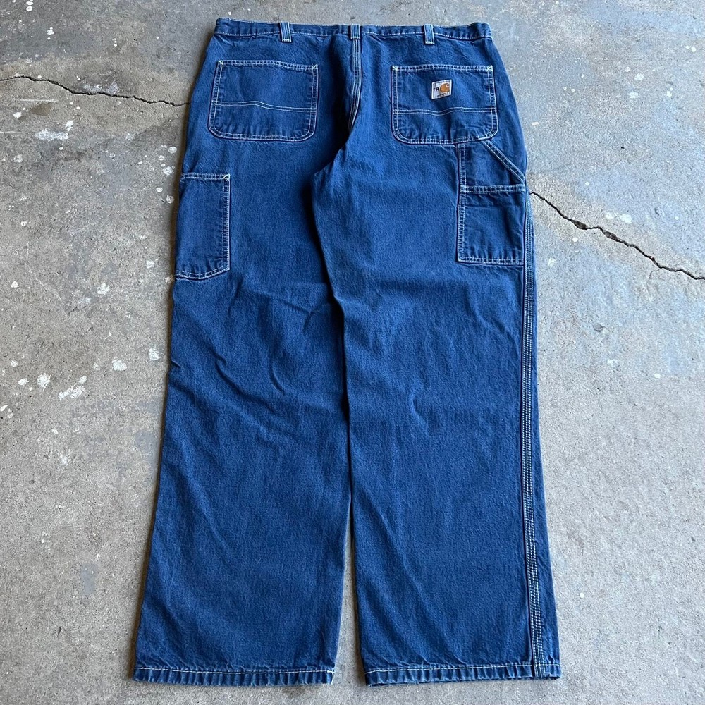 Vintage Y2K blue denim jeans Carhartt work wear carpenter pants