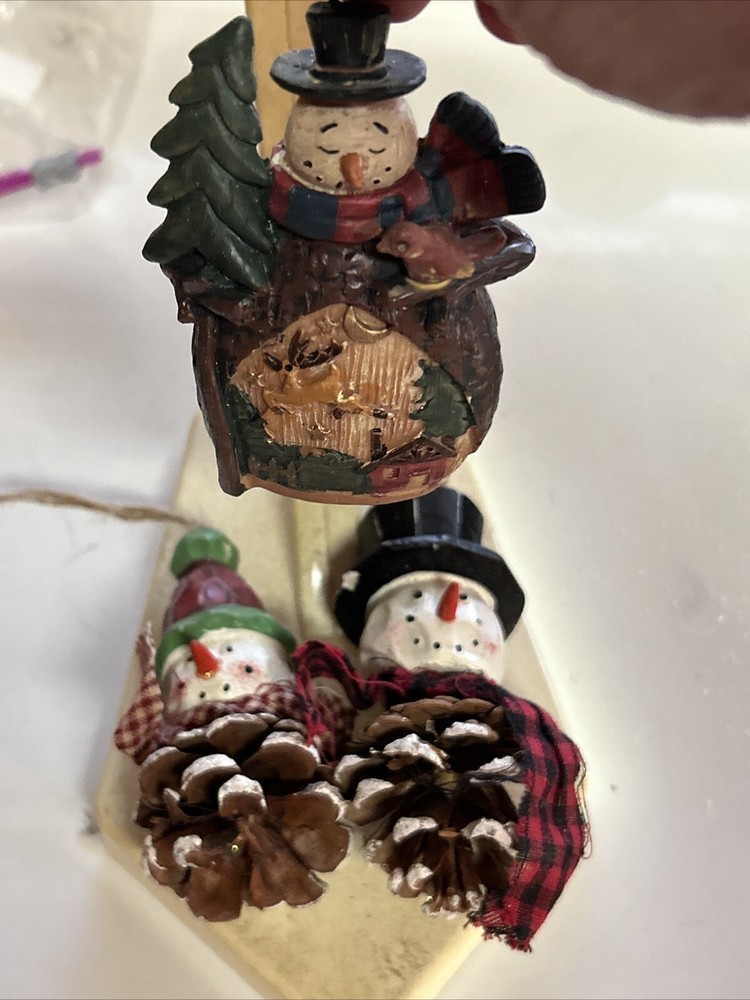 Rustic Lodge Snowman Christmas Ornament 4