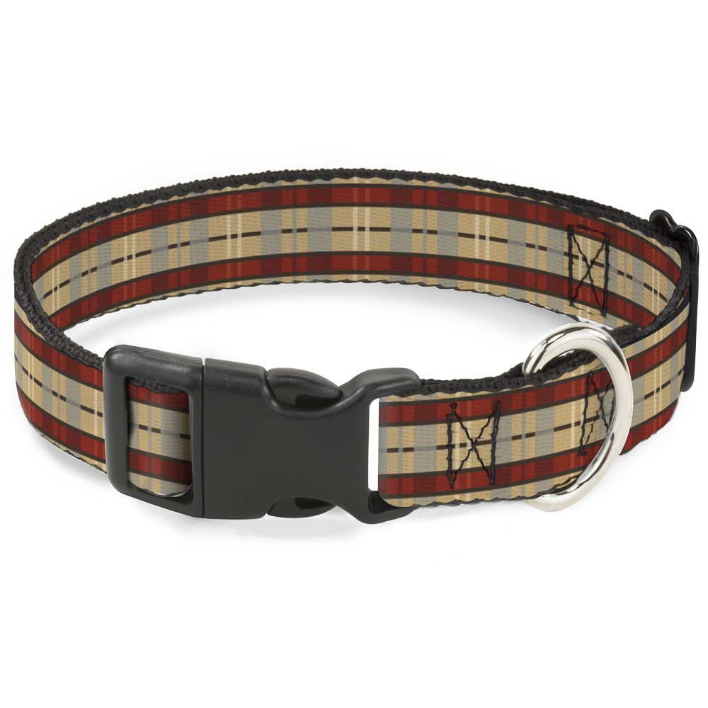 Plastic Clip Collar Americana Plaid Medium 11-16.5