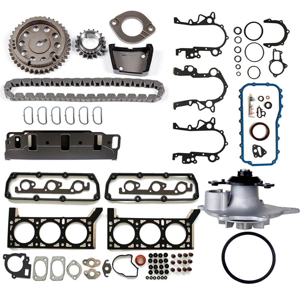 Full Gasket Set Timing Chain Kit with Water Pump for 2001-2004 Chrysler Dodge Caravan 3.3L V6-image