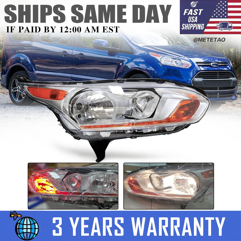 For 2014-2018 Ford Transit Connect Factory Headlight W/Bulb Passenger Right Side
