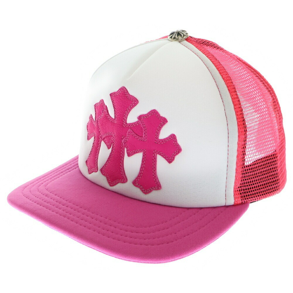 Chrome Hearts Size Os Crs Patch Trucker Cap Cross Mesh Pink / EG504