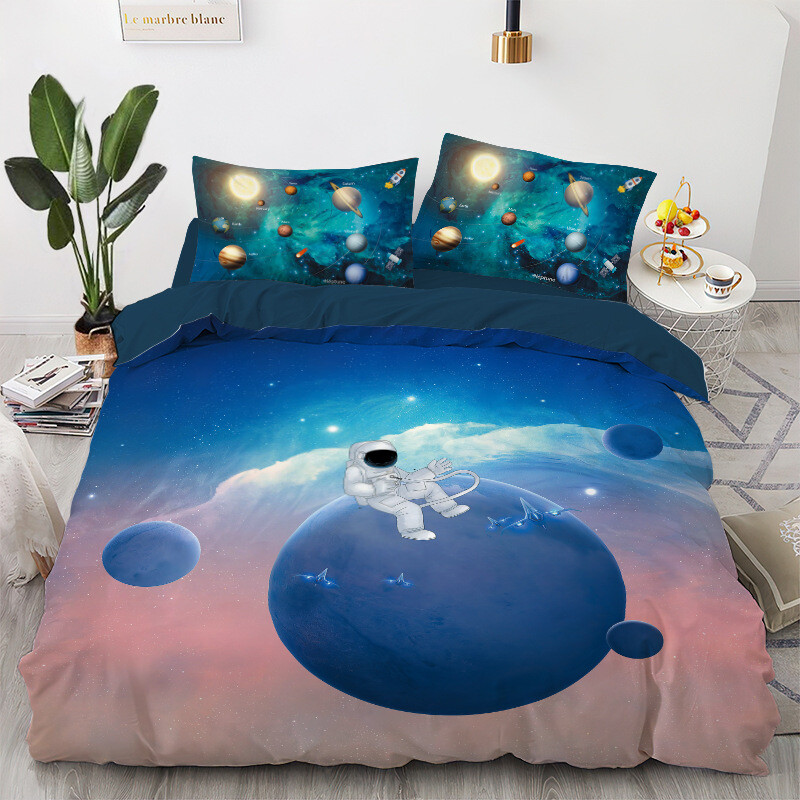 Spacewalk Quilt Cover Pillowcase Twin Full Queen Color Comfort Bedding Set