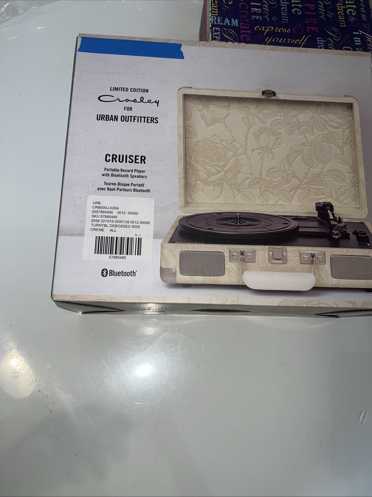 Crosley Cruiser Deluxe Portable Turntable CR8005U-026A Tested & Working with Original Box  