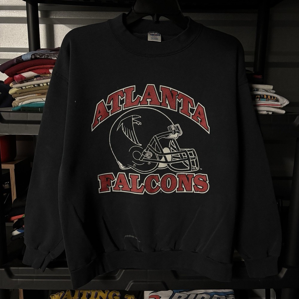Stained Vintage 90s NFL Atlanta Falcons Football Sportswear Helmet Sweatshirt L