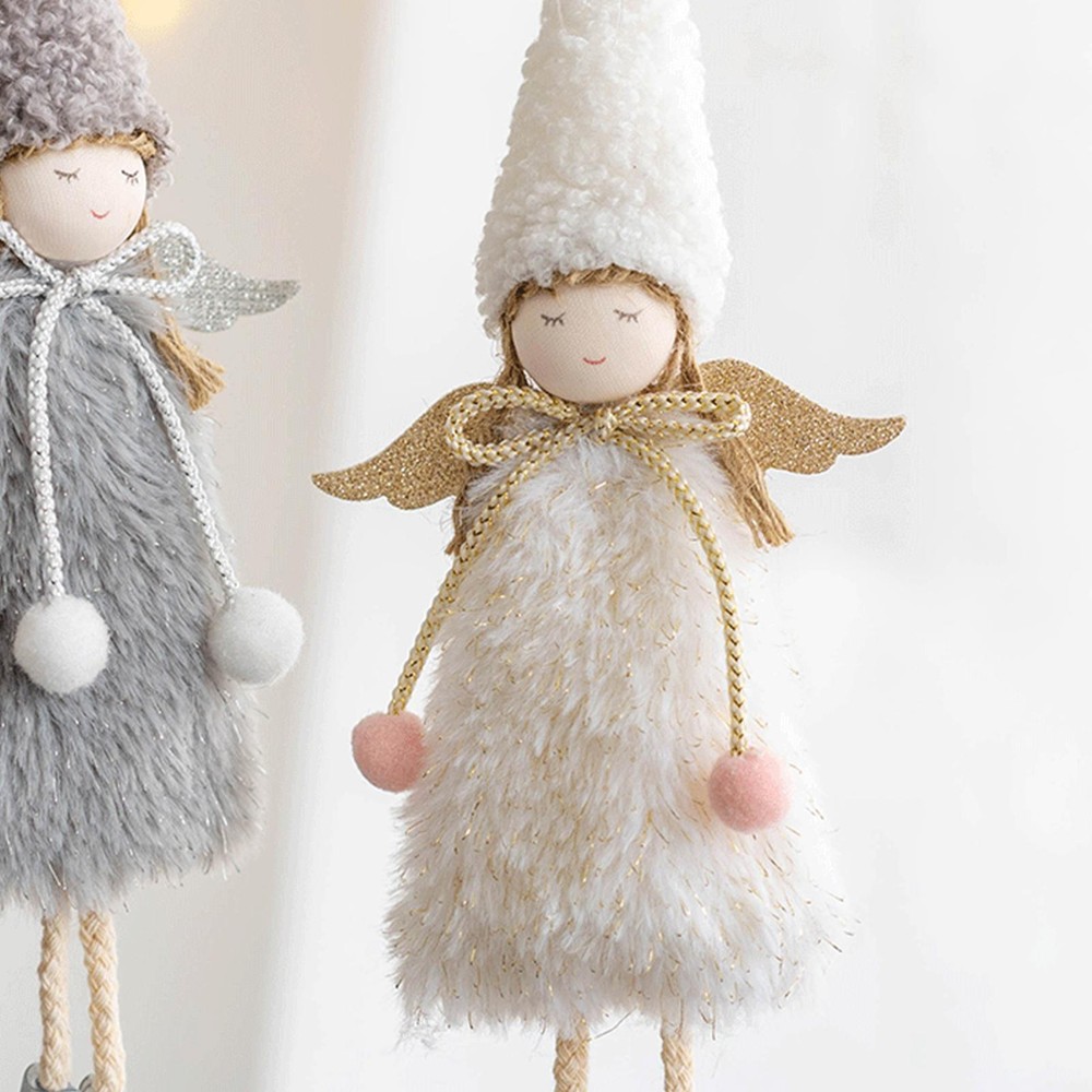 Christmas Tree Plush Ornaments Christmas Hung Decorations Angel Girl brightly