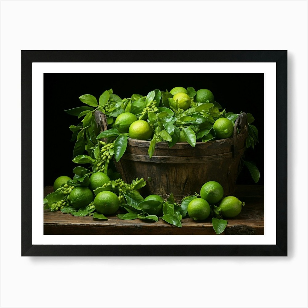 Limes In A Basket 3 Art Print Framed Wall Art Poster Canvas Print Picture