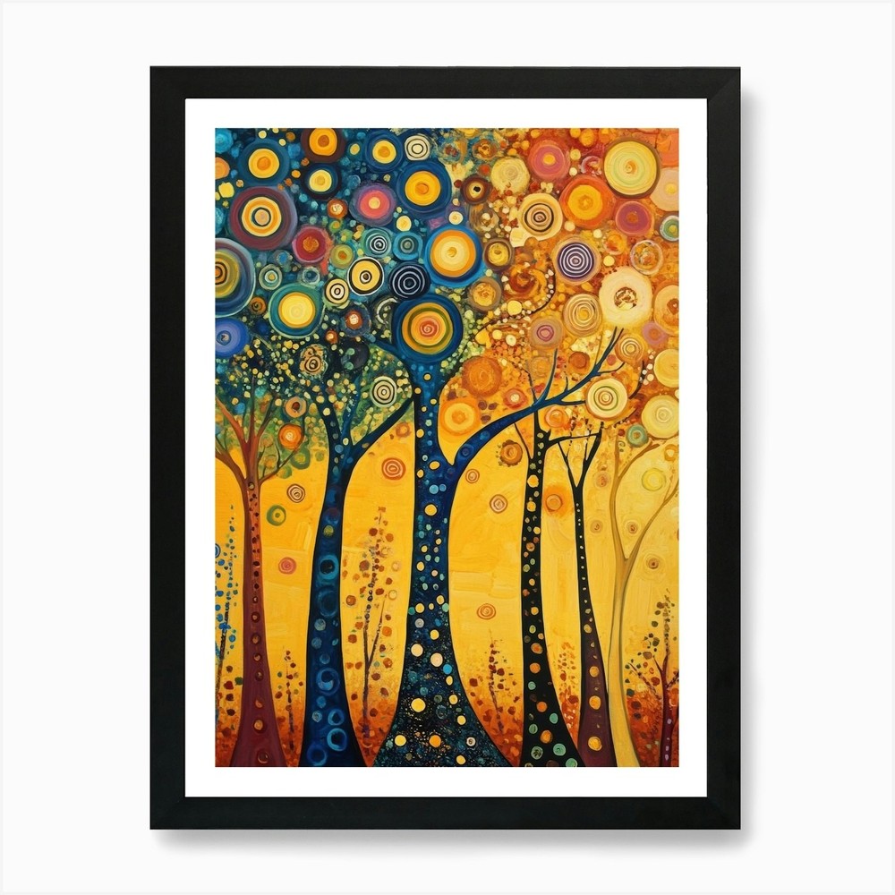 Colorful Trees 19 Framed Art Print Canvas Wall Decor Picture