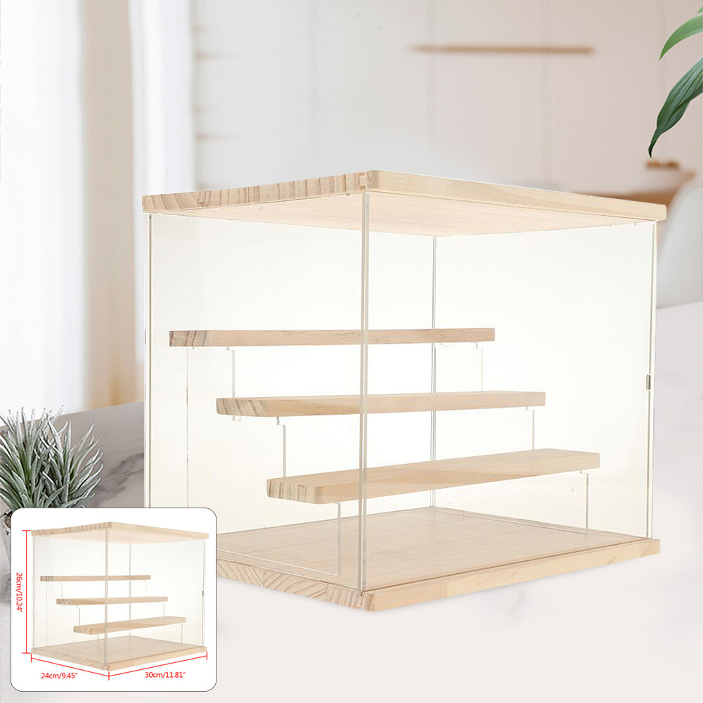 Clear Acrylic Display Case Countertop Box Organizer Stand Dustproof Showcase USA